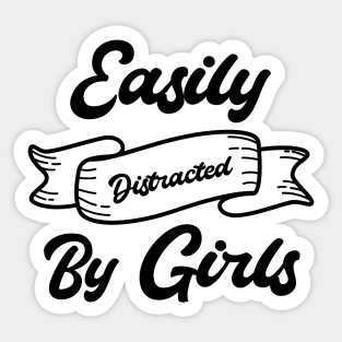 Easily Distracted By Girls - Lesbian Sticker